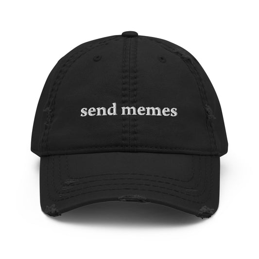 Send memes dad hat (distressed)