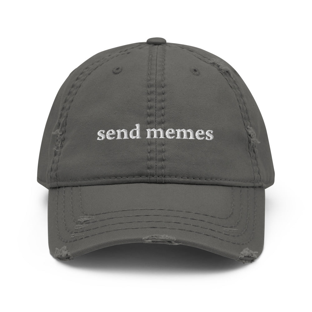 Send memes dad hat (distressed)