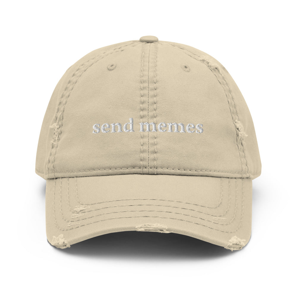 Send memes dad hat (distressed)